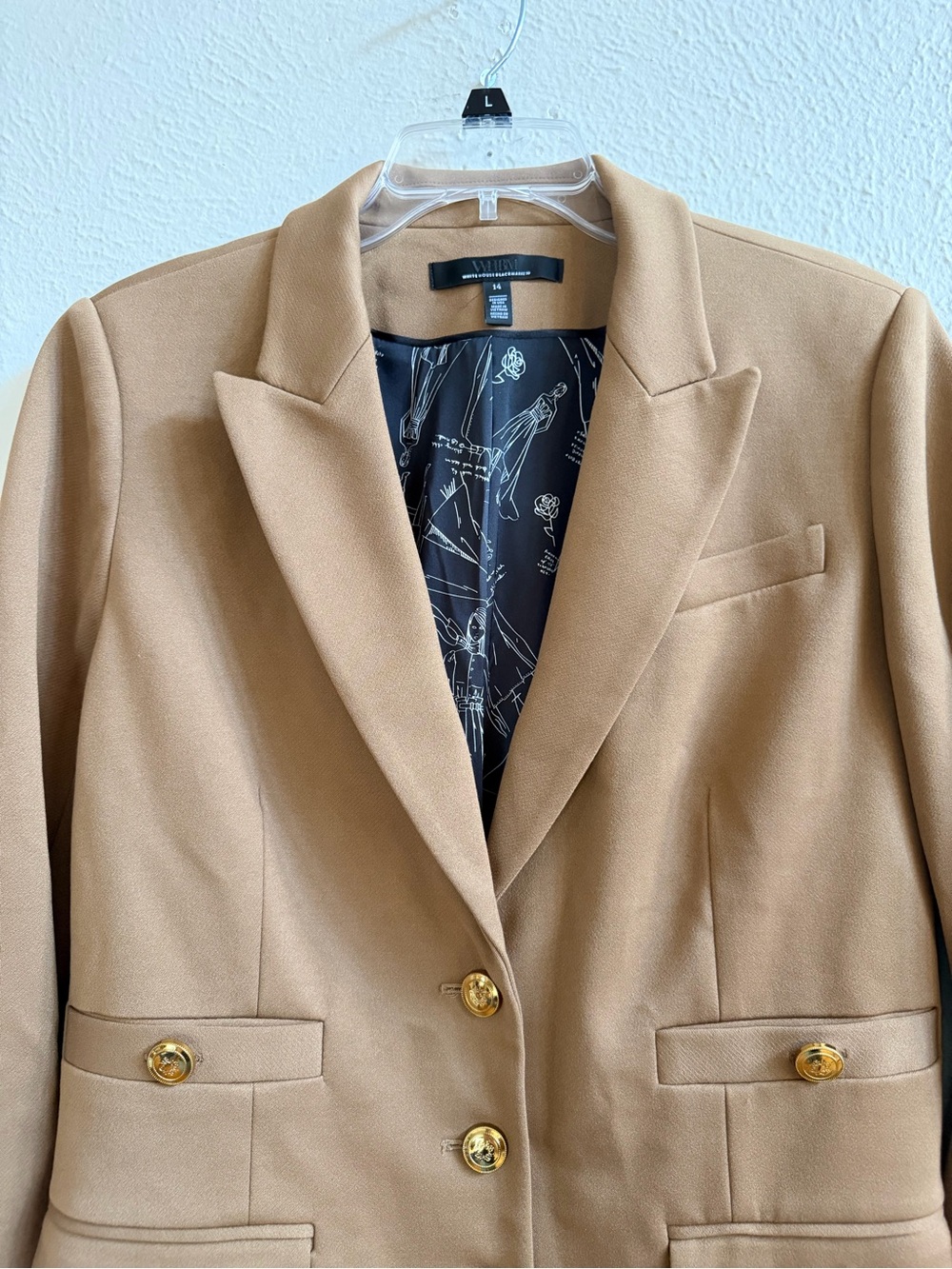 WHBM camel gold button jacket - Picture 2 of 11